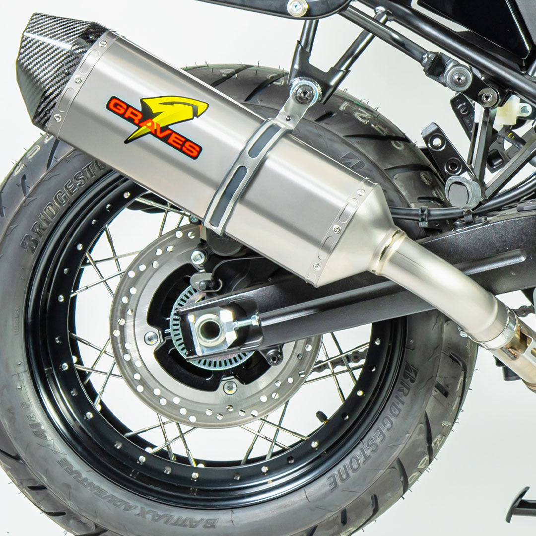 Graves motorsports suzuki v-strom 1050 cat-back exhaust system