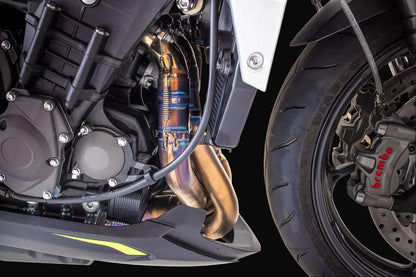 Vandemon Triumph 765 S/R/RS and Moto 2 Street Triple Slash Cut Titanium Exhaust 2023-2024 TRIUM765STTIEXB