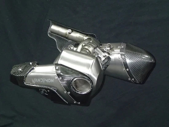Vandemon Triumph Rocket 3R & GT 2500 2019-25 Titanium Bimodal Stealth Titanium Slip-On Mufflers TRIUMROCKET3O2MUFA VA-152
