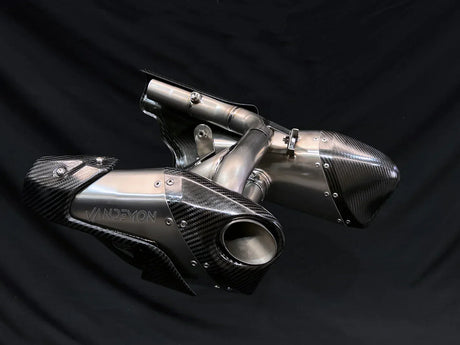 IN STOCK  Vandemon Triumph Rocket 3R, GT and Storm Titanium Slip-On Mufflers 2019-2024  TRIUMROCKET3MUFC VA-1