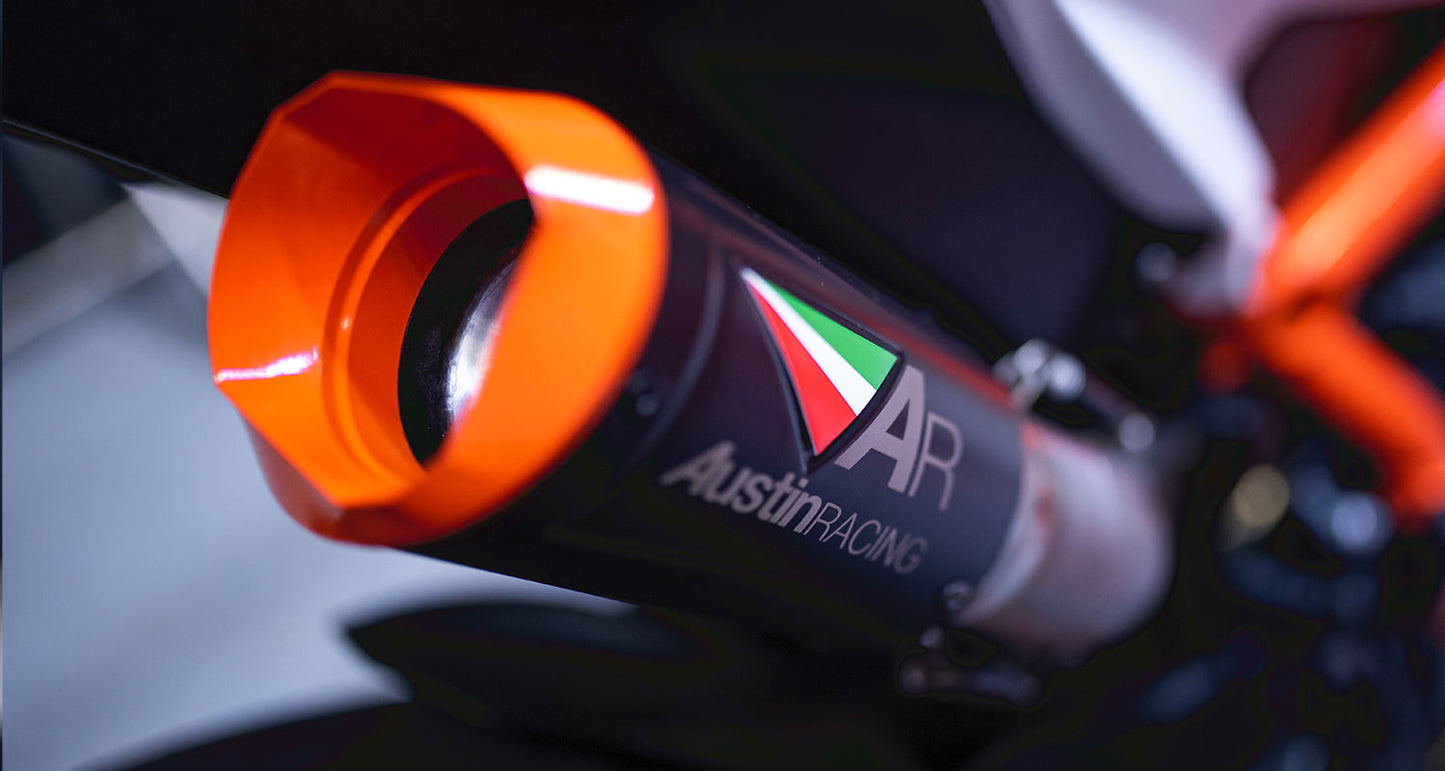 Silenciadores Austin Racing GP1RS Negro SISTEMA DE ESCAPE COMPLETO 2020 - 2023 KTM SUPERDUKE 1290 AR0006