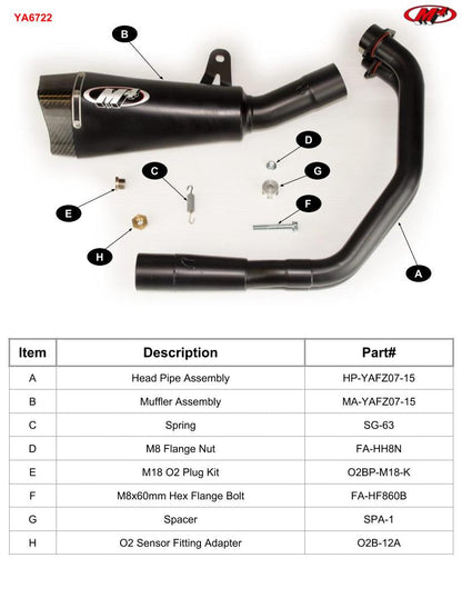 Escape M4, sistema completo negro, bote RM1 2015 - 2023 FZ-07/MT-07/XSR700 YA6722