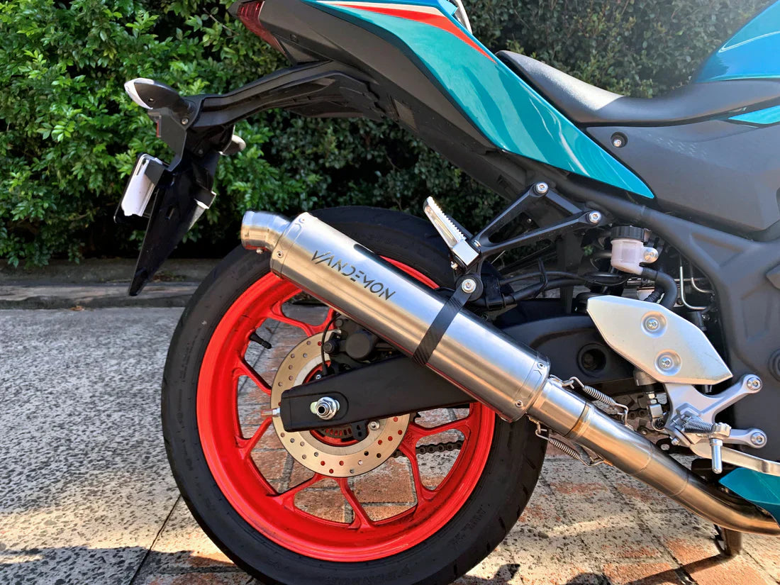 Vandemon  Yamaha YZF-R3 MT-03 YZF-R25 Vandemon Stainless Steel Headers, Titanium Muffler YAMAR300EXHSSBRA VA-83