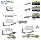 71863PRI  Arrow  YZF R6 2017-2025 Pro-Race Exhaust, Nichrome Steel Cap