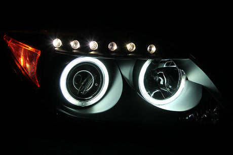 ANZO 2005-2010 Scion Tc Projector Headlights w/ Halo Black (CCFL) 121119