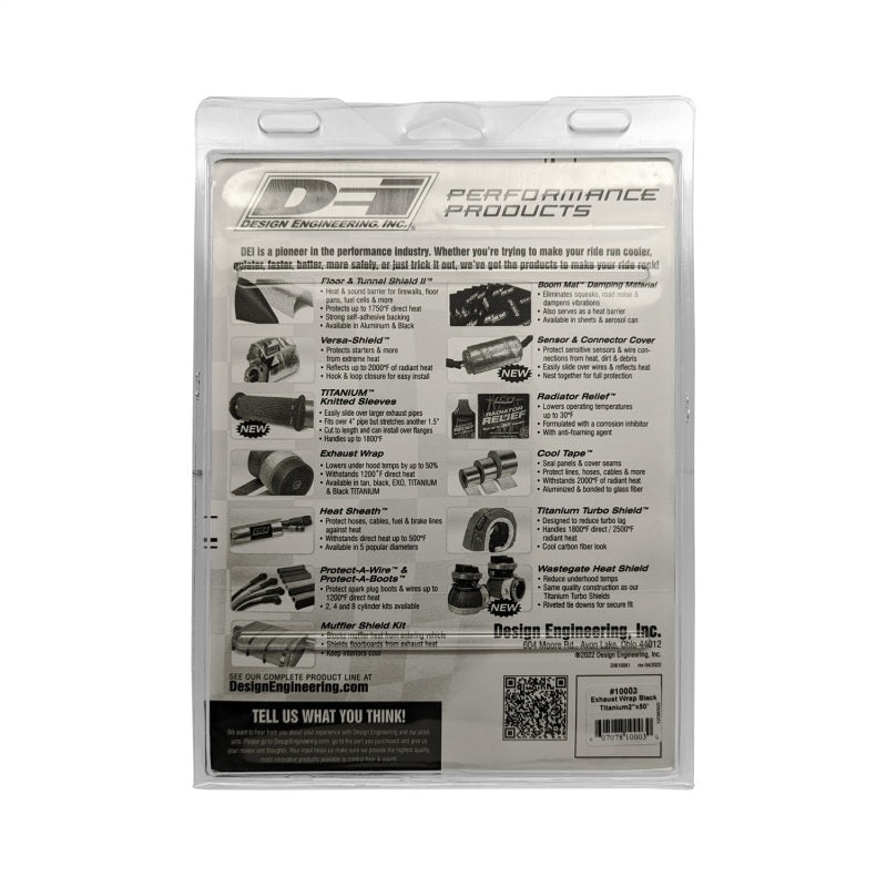 DEI Exhaust Wrap 2in x 50ft - Titanium - Black 10003