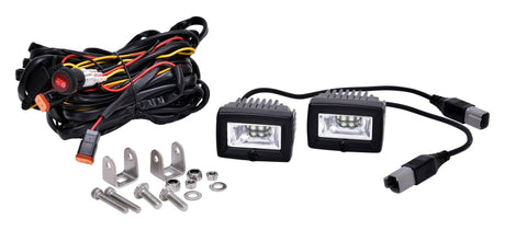 KC HiLiTES C-Series 2in. C2 LED Light 20w Area Flood Beam (Pair Pack System) - Black 328