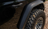 Bushwacker 18-21 Jeep Wrangler JL (2-Door & 4-Door) Flat Style Flares 4pc - Black 11950-07