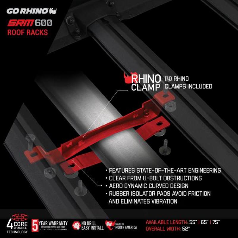 Go Rhino Universal 65in SRM 600 Basket Style Rack - Textured black 5936065T