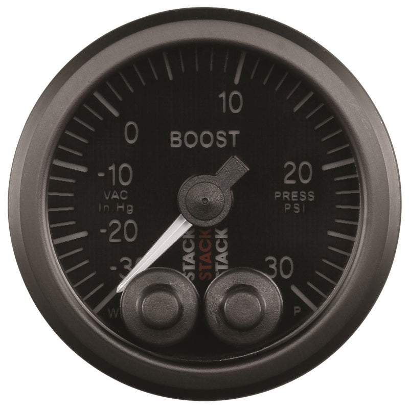 Autometer Stack Instruments 52mm -30INHG To +30PSI Pro Control Boost Pressure Gauge - Black ST3512