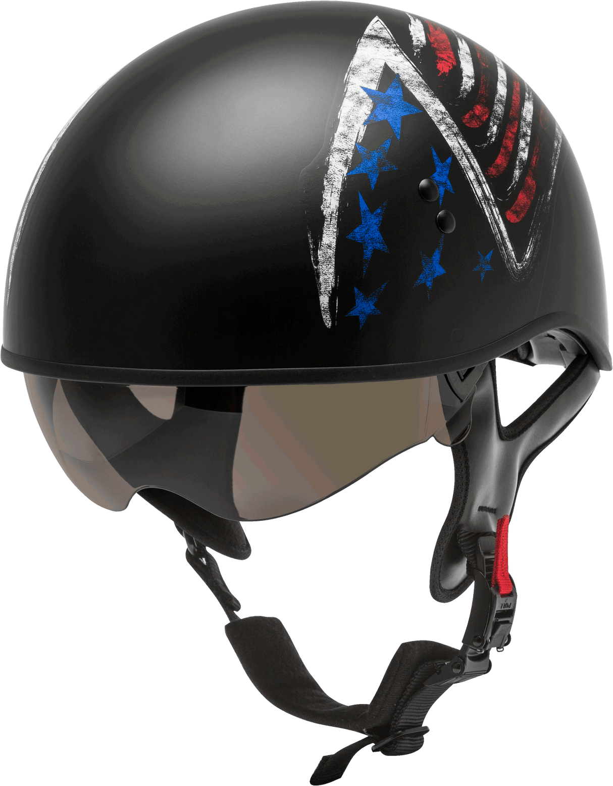 GMAX Hh-65 Half Helmet Bravery Matte Black/Red/White/Blue Xs H1656843