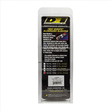 DEI Heat Sheath 1-1/2in I.D. x 3ft - Aluminized Sleeving - Sewn Edge 10420