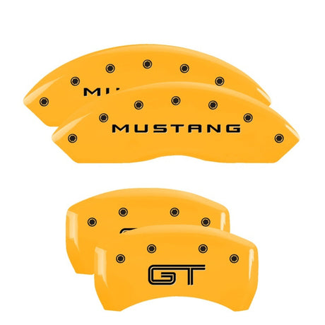 MGP 4 Caliper Covers Engraved Front 2015/Mustang Engraved Rear 2015/GT Red finish silver ch 10201S2MGRD