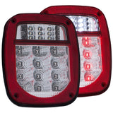 ANZO 1976-1985 Jeep Wrangler LED 2 Lens - Red/Clear, Chrome 861082