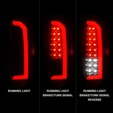 ANZO 15-21 Chevrolet Colorado Full LED Tail Lights w/ Red Lightbar Black Housing Smoke Lens 311433