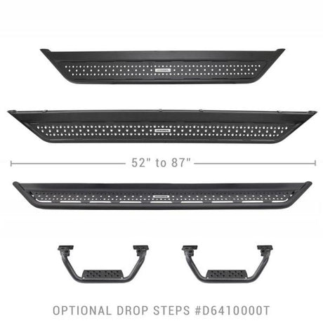 Go Rhino Dominator Extreme D6 SideSteps - Tex Blk - 4in Drop Down Steps (Pair) D6410000T