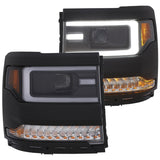 ANZO 16-17 Chevy Silverado 1500 Prjctr. Headlight Plank Styl. w/Amber (Only Work w/HID Equip. Truck) 111373