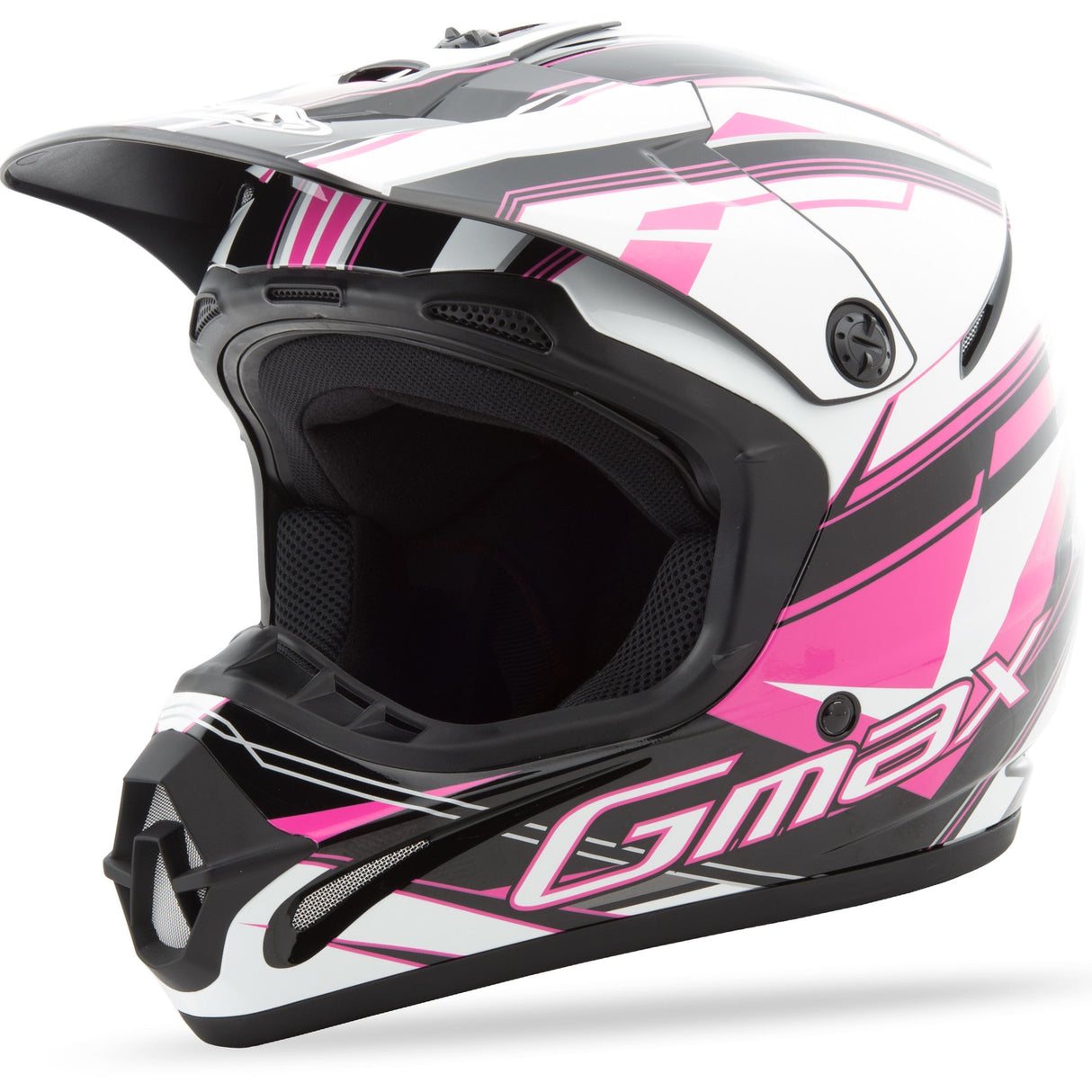 GMAX Youth Gm-46.2y Off-Road Traxxion Helmet Blk/Pnk/Wht Ym G3463401 TC-14