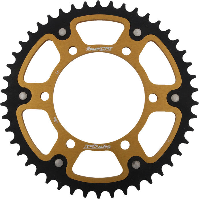 SUPERSPROX Rear Stealth Sprocket Alu/Stl 46t-520 Gld Hon/Kaw/Yam RST-486-46-GLD
