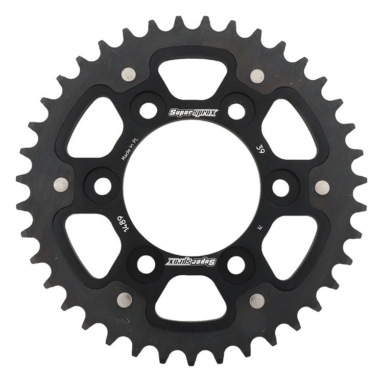 SUPERSPROX Rear Stealth Sprocket Alu/Stl 39t-525 Blk Kaw RST-1489-39-BLK