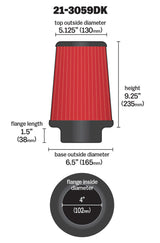 AEM 4 inch x 9 inch x 1 inch Dryflow Element Filter Replacement 21-3059DK