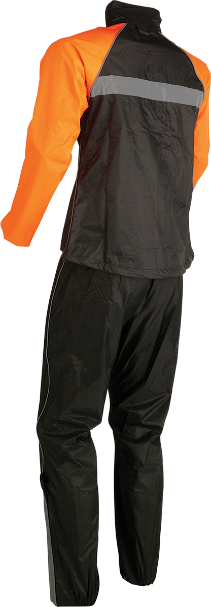 Z1R Women's 2-Piece Rainsuit - Black/Orange - Small 2853-0034