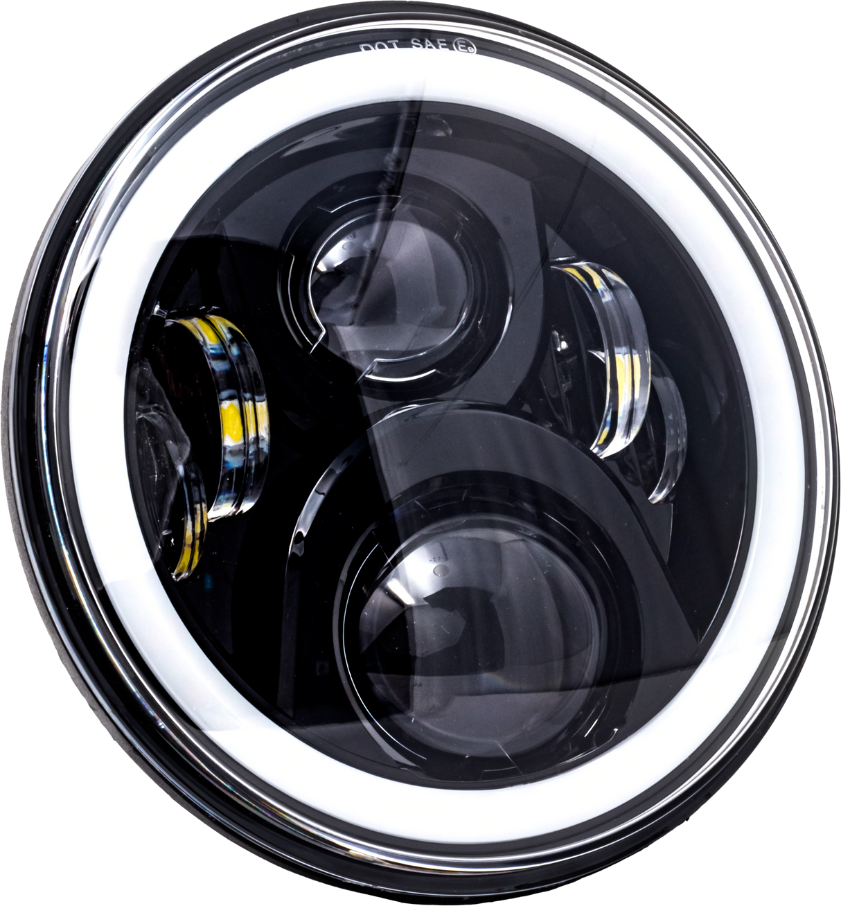 LETRIC LIGHTING CO7" Led Headlight Black Halo IndianLLC-ILHC-7DB