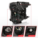 ANZO 2018-2019 Ford F-150 Projector Plank Style H.L. Black Amber (Without Switchback) 111467