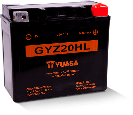 Yuasa GYZ20HL High Performance Maintenance Free AGM 12 Volt Battery