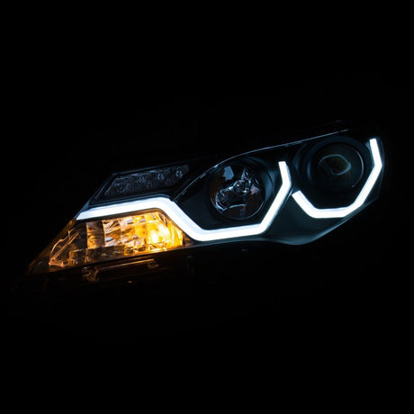 ANZO 2013-2015 Toyota Rav4 Projector Headlights w/ Plank Style Design Black 111332
