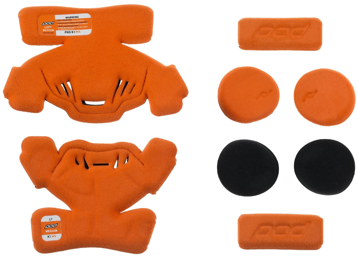 POD K1 Knee Brace Pad Set Orange Ym (Left) KP410-009-YM