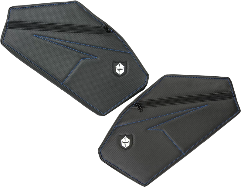 PRO ARMOR Rear Door Knee Pads With Storage Blue Stitching Po P1910Y321BU