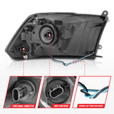 ANZO 2009-2018 Dodge Ram 1500/ 2500/ 3500 Crystal Headlights w/ Light Bar Chrome Housing 111516