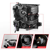 ANZO 19-22 Chevrolet Silverado 1500 LED Proj HL w/Lgt Bar SwBk Seq. Blk w/In. Light - Driver Side ON 111566-L