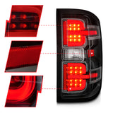 ANZO 15-19 Chevy Silverado 2500HD/3500HD (Halgn Only) LED Tail Lights w/Black Light Bar & Clear Lens 311425