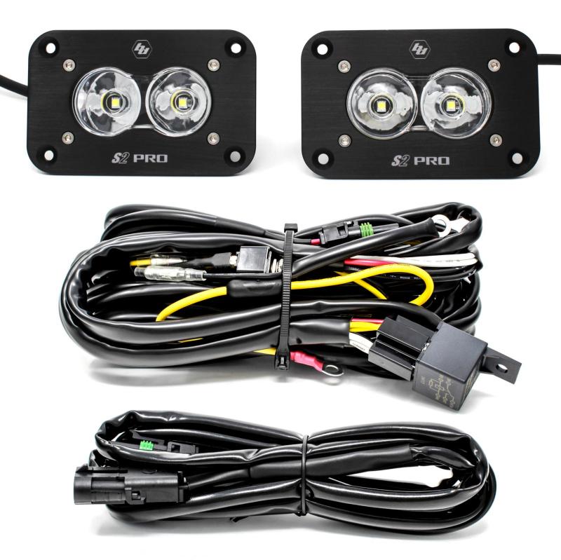 Baja Designs S2 Pro Flush Mount LED Light Pod Kit Work/Scene Pattern - Pair 487808