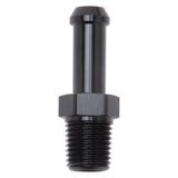 Edelbrock Hose End Straight 1/4In NPT to 3/8In Barb Black Anodize 8191