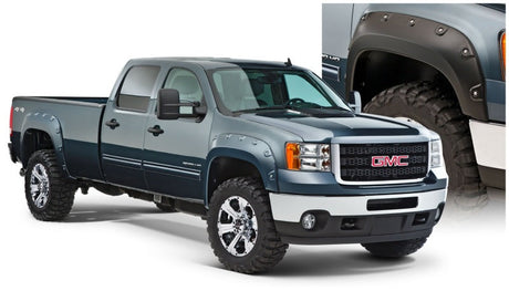 Bushwacker 07-10 GMC Sierra 3500 Fleetside Boss Pocket Style Flares 4pc Excludes Dually - Black 40943-02