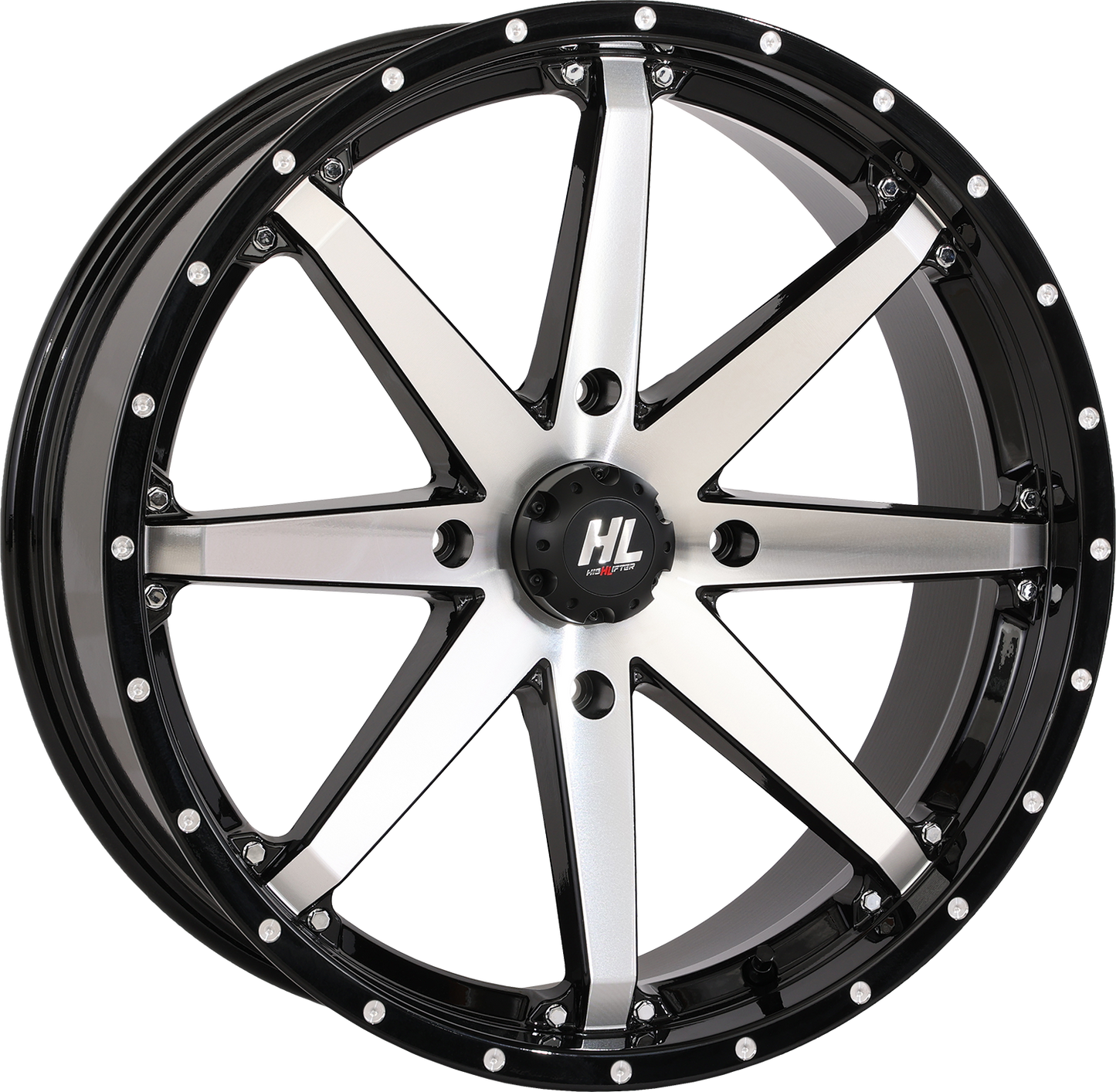 HIGH LIFTER Wheel - HL10 - Front/Rear - Gloss Black w/Machined - 20x7 - 4/137 - 4+3 (+10 mm) 20HL10-1137