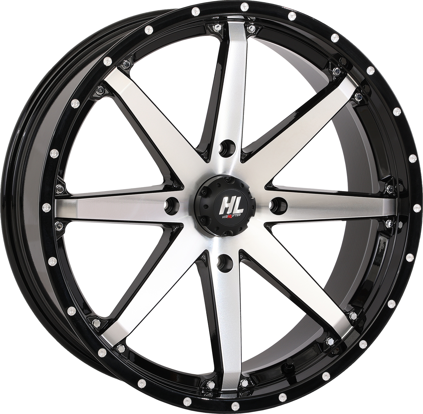 HIGH LIFTER Wheel - HL10 - Front/Rear - Gloss Black w/Machined - 20x7 - 4/156 - 4+3 (+10 mm) 20HL10-1156