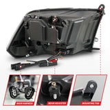 ANZO 09-18 Dodge Ram 1500/2500/3500 LED Plank Style Headlights Switchback + Sequential - Matte Black 111609