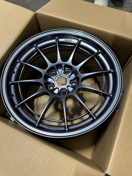 Enkei NT03+M 18x9.5 5x114.3 27mm Offset 72.6mm Bore Gunmetal Wheel 3658956527GM