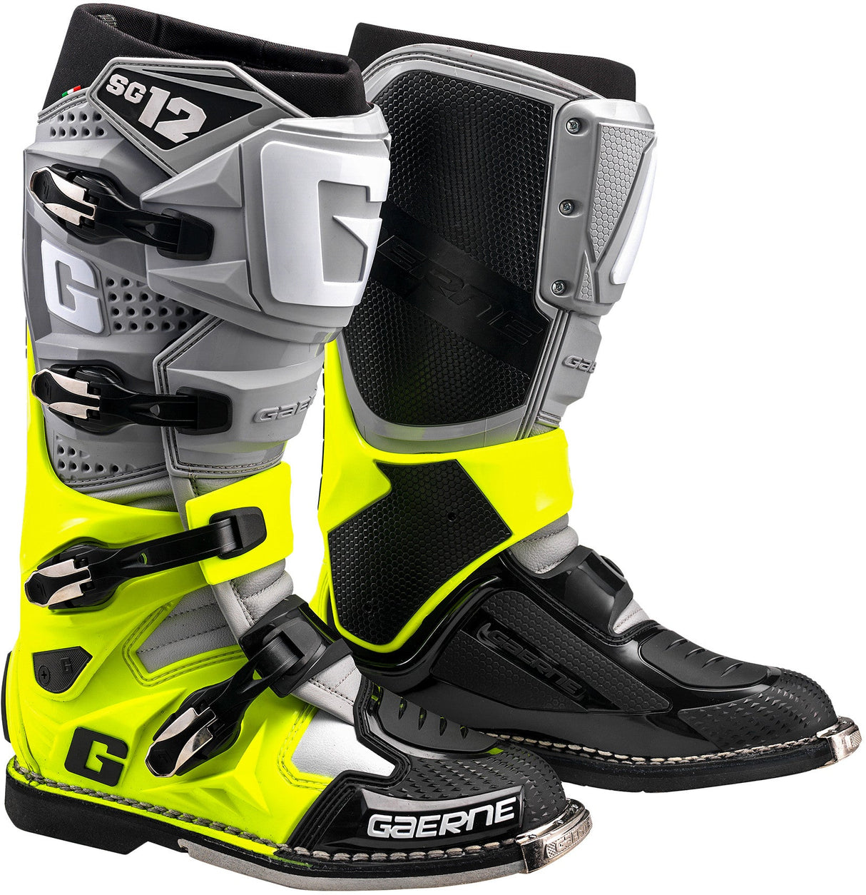 GAERNE Sg-12 Boots Grey/Yellow Fluo/ Black Sz 13 2174-079-13