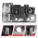 ANZO 88-98 Chevrolet C1500 Crystal Headlights Chrome w/ Signal and Side Marker Lights 111506