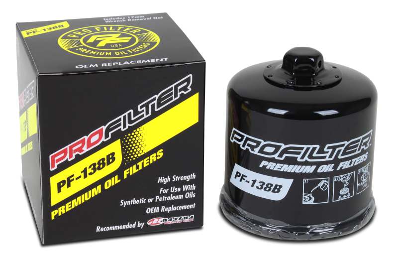 ProFilter Aprilia/Arctic Cat/Kawasaki/Suzuki Spin-On/Black/Various Performance Oil Filter PF-138B