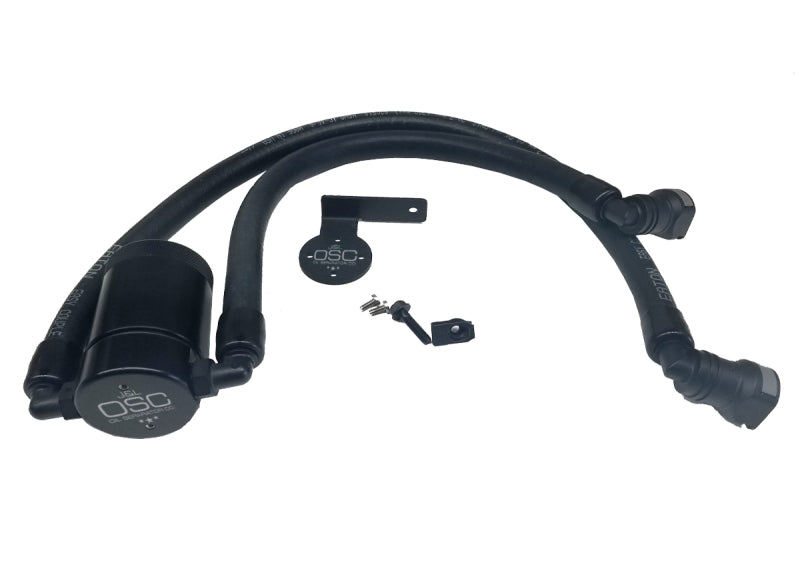 J&L 11-17 Ford F-150 5.0L / 11-14 Ford F-150 6.2L Driver Side Oil Separator 3.0- Black Anodized 3016D-B