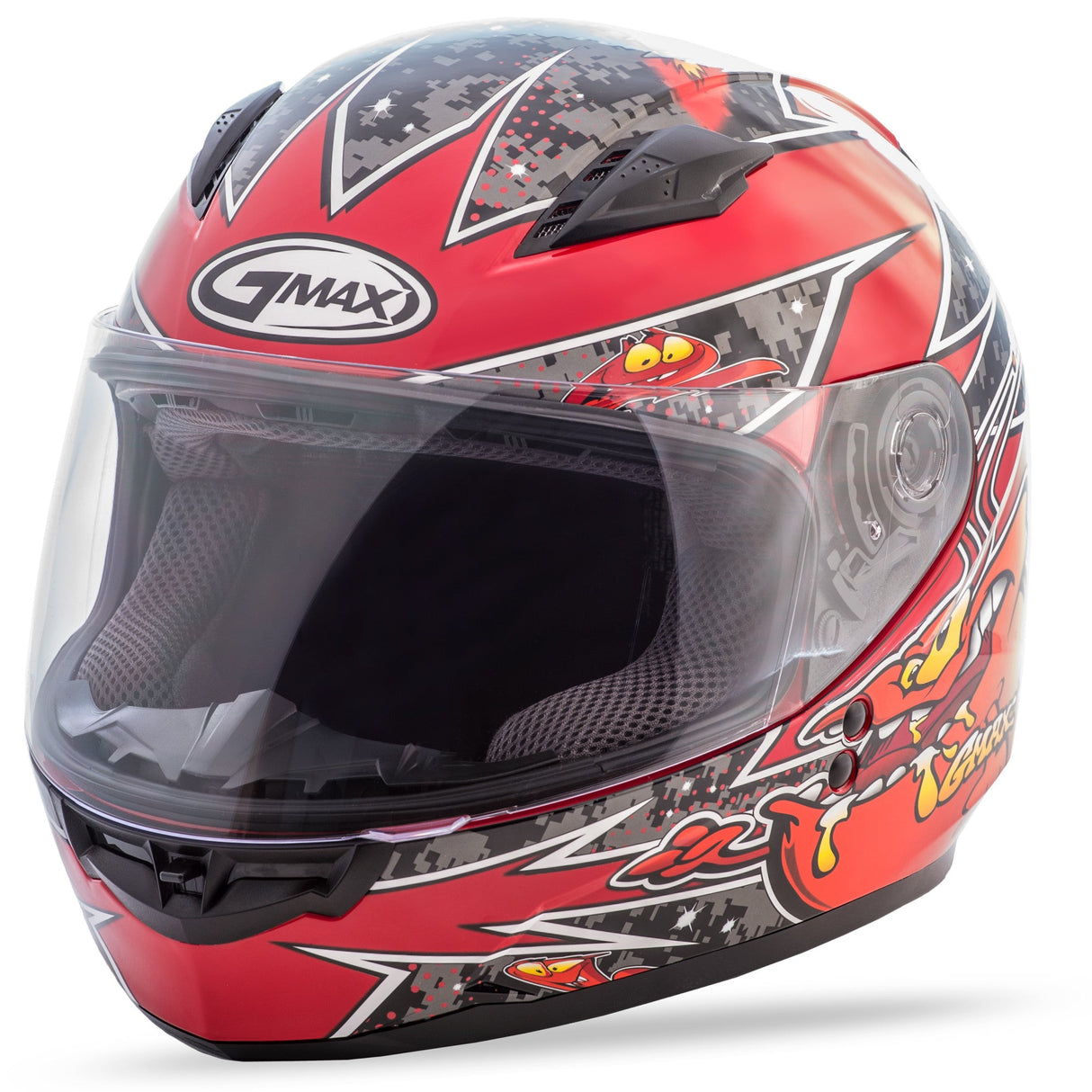 GMAX Youth Gm-49y Full-Face Alien Helmet Black/Red Ys G7496200 TC-1