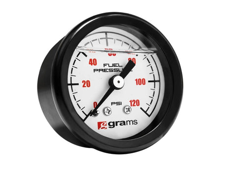Grams Performance Universal 0-120 PSI Fuel Pressure Guage - White Face G2-99-1200W