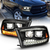 ANZO 2009-2018 Dodge Ram 1500 Led Projector Plank Style Switchback H.L Halo Black Amber (OE Style) 111464