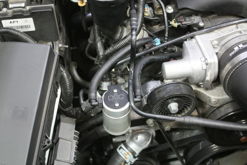 J&L 10-15 Chevrolet Camaro LS3 6.2L Passenger Side Oil Separator 3.0 - Clear Anodized 3080P-C